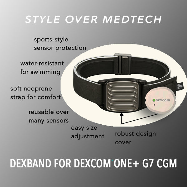 Dexcom G7/ONE+/Stelo Sports Swim Armband Cover Pewter Wave
