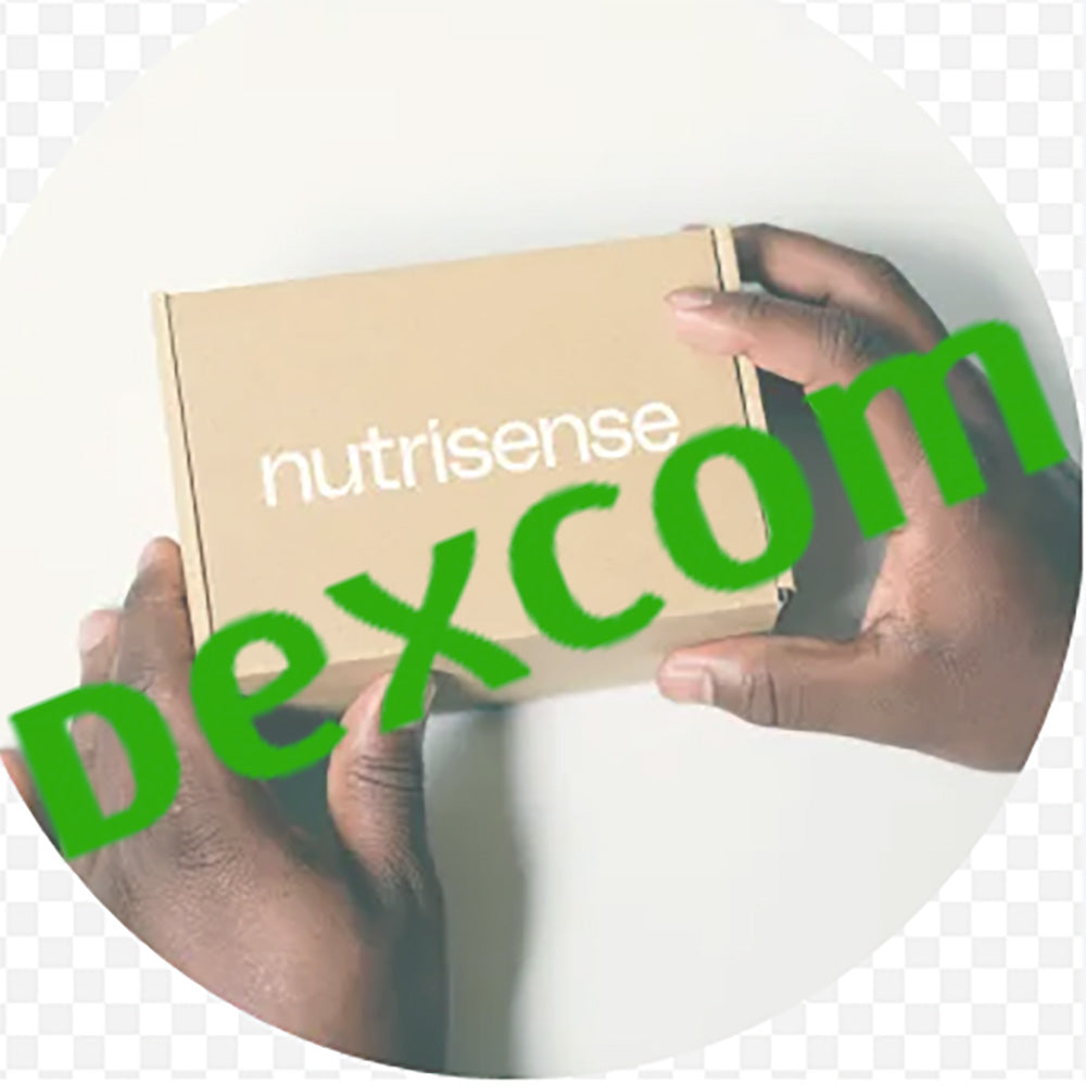 Dexcom logo over Nutrisense box with news of acquisition. 