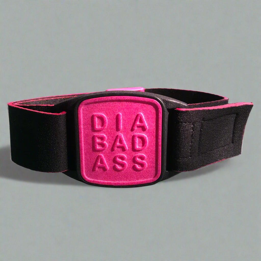 Dexband armband in magenta with DIABADASS cover.