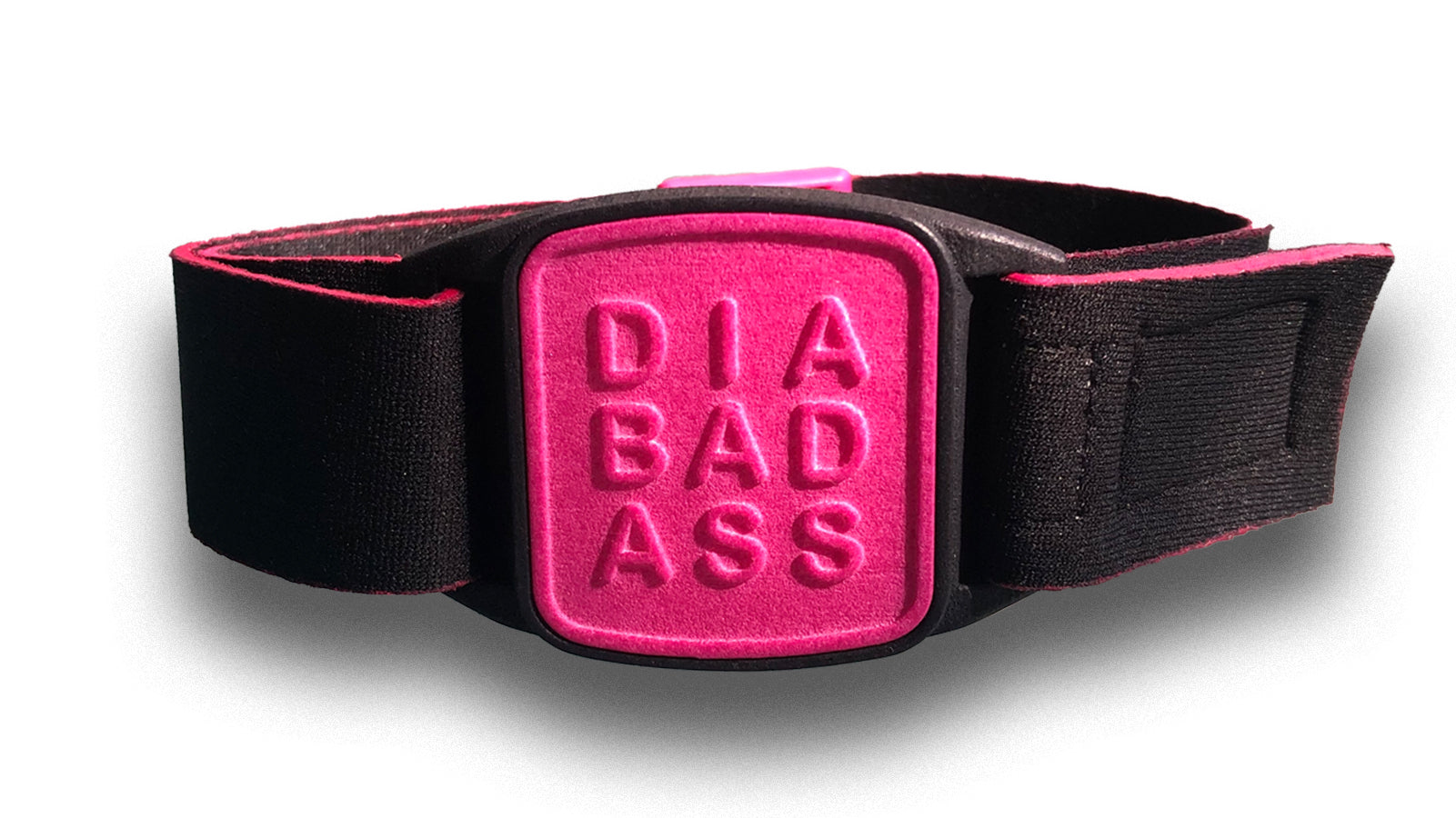 Dexband armband in magenta with DIABADASS cover.