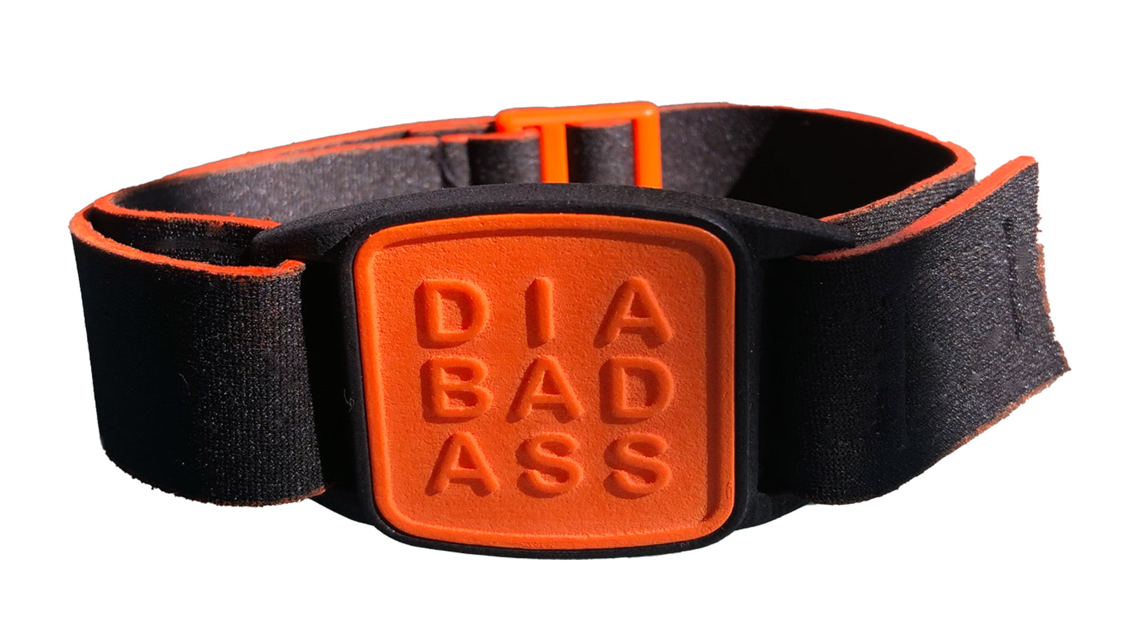 Dexband armband in orange with DIABADASS cover.