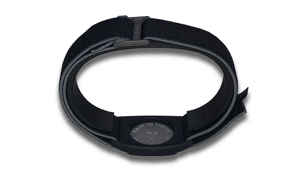 Dexband armband in reverse with pewter cover.