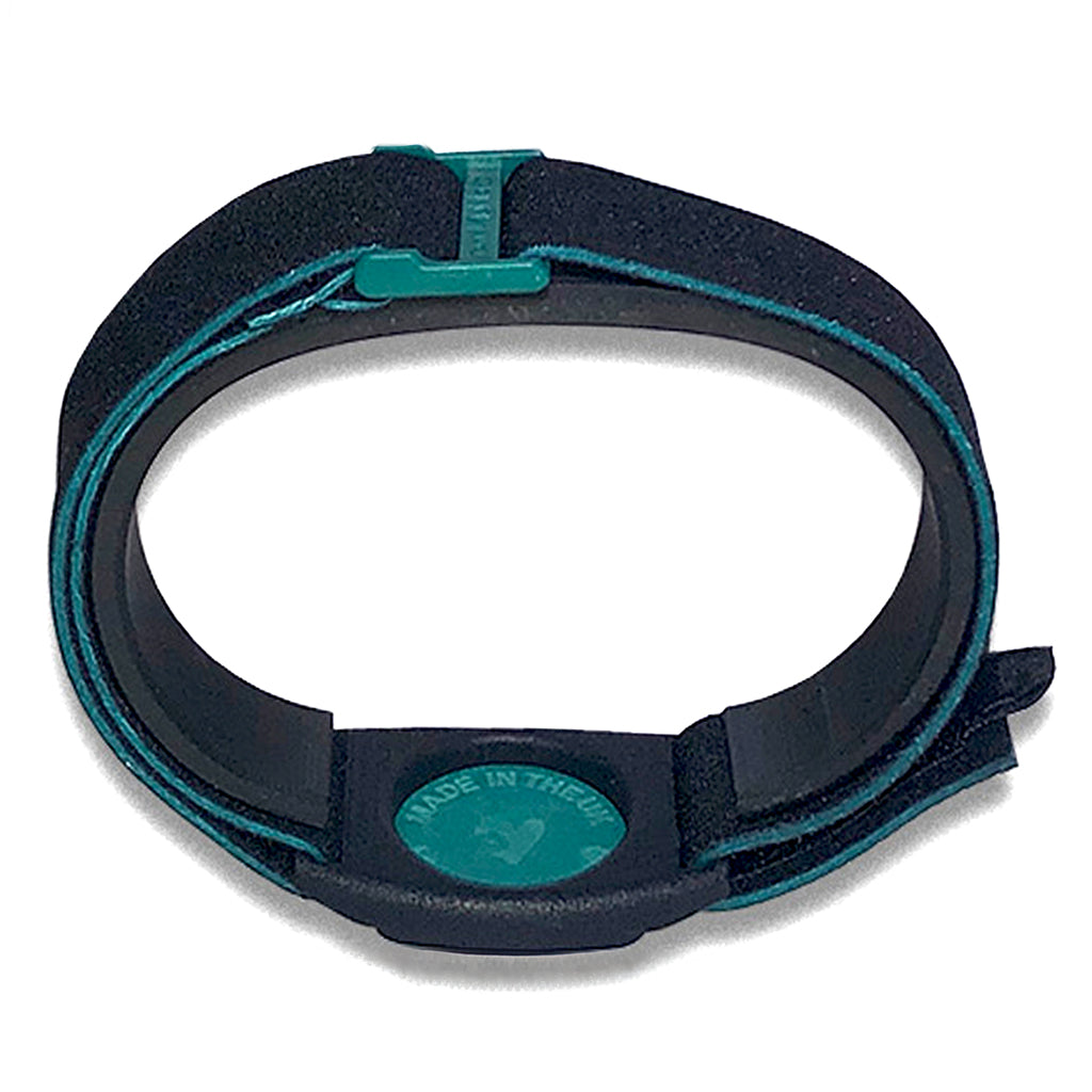 Dexband armband in reverse with teal cover.