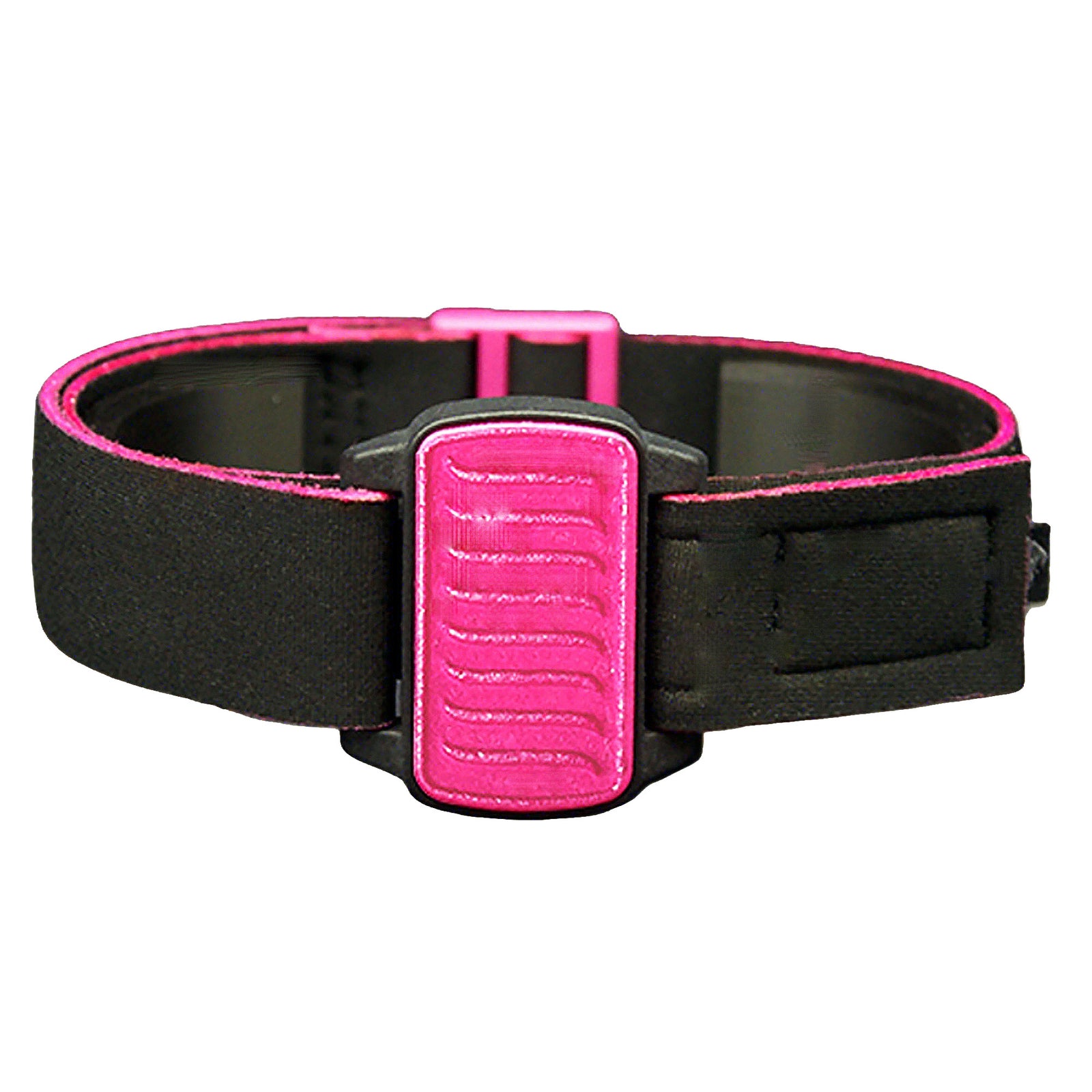 Dexband CGM armband for Dexcom G6 and ONE+ with magenta wave cover and water-resistant neoprene strap in gym setting
