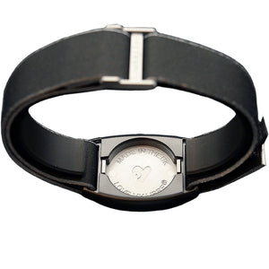 Reverse of Dexband CGM armband pewter wave cover, compatible with Dexcom G7 and ONE+ sensors. LML3958, LML3965, LML3972, LML5037.