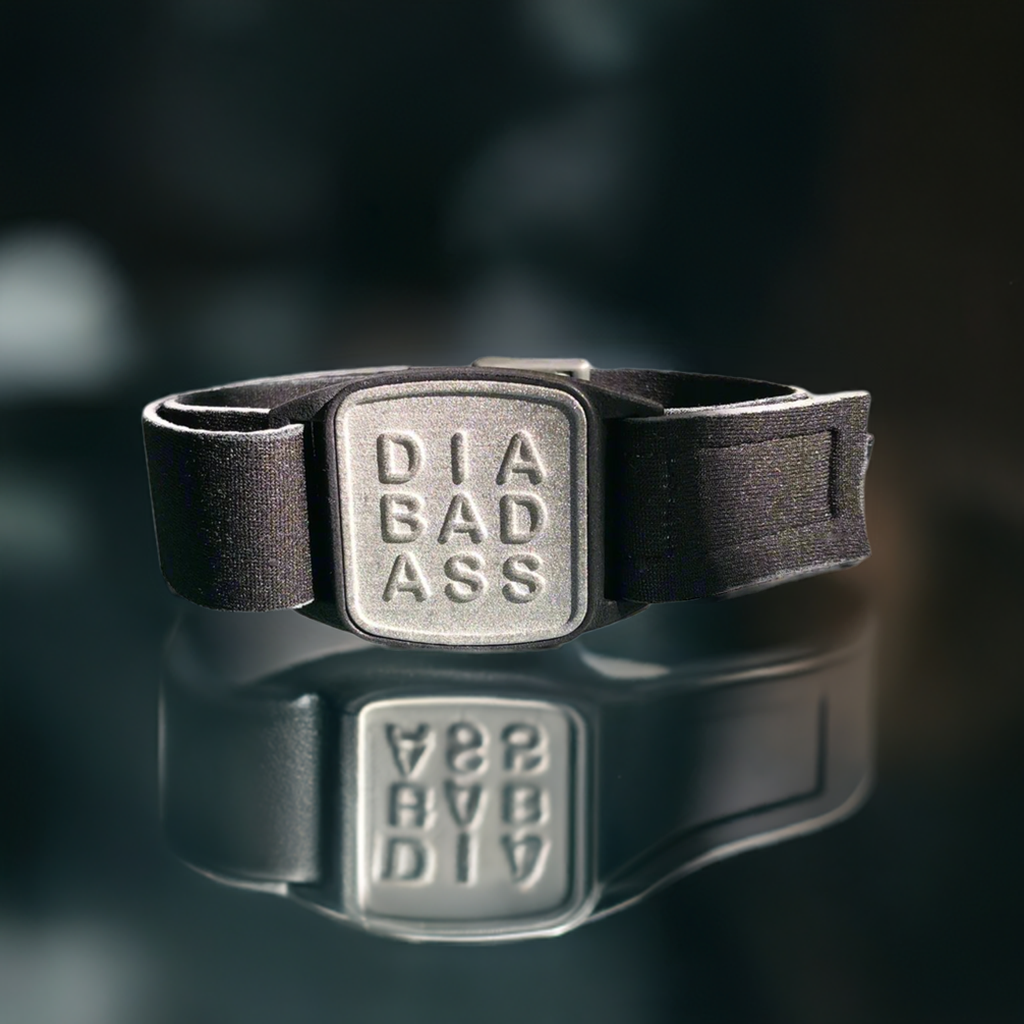 Dexband armband in pewter with DIABADASS cover. Jewellery background. LML4078, LML4085, LML4092, LML5020.