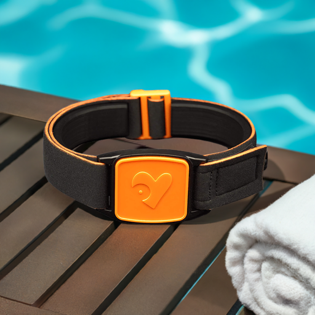 Freestyle Libre 2 CGM Sports &amp; Swim Armband - Orange Heart Libreband