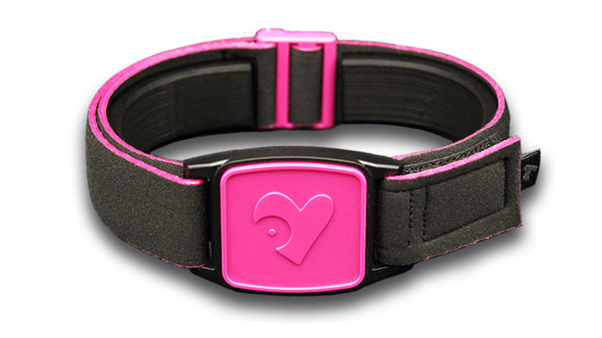 Libreband Armband for Freestyle Libre 1 &amp; 2. Magenta cover with Heart design.