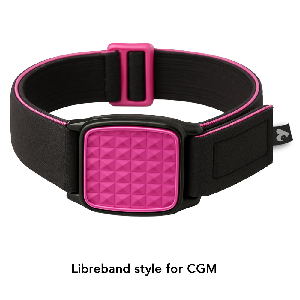 Libreband Armband for Freestyle Libre 1 & 2. Magenta cover with Pyramids design. LML2821, LML2814, LML2883, LML4498.