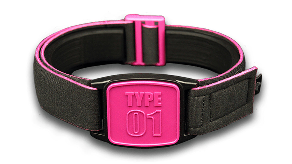 Libreband Armband for Freestyle Libre 1 &amp; 2. Magenta cover with Type 01 design.