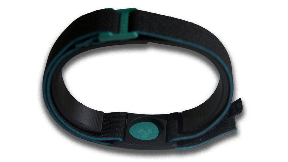 Libreband Armband in reverse with teal cover.