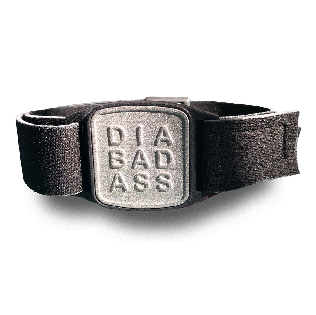 Libreband Armband for Freestyle Libre 2. Pewter cover with diabadass cover. LML4610, LML4214, LML4207, LML4191.