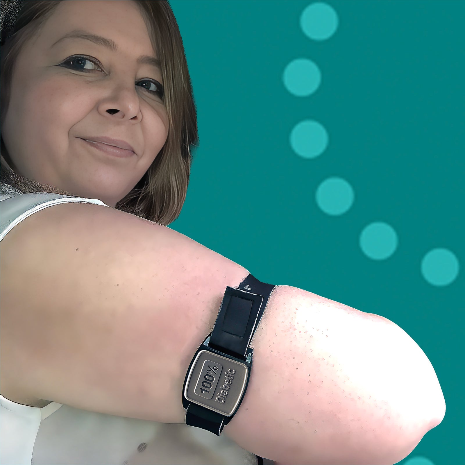 Libreband CGM armband for FreeStyle Libre sensors worn on upper arm, 100% Diabetic collection.