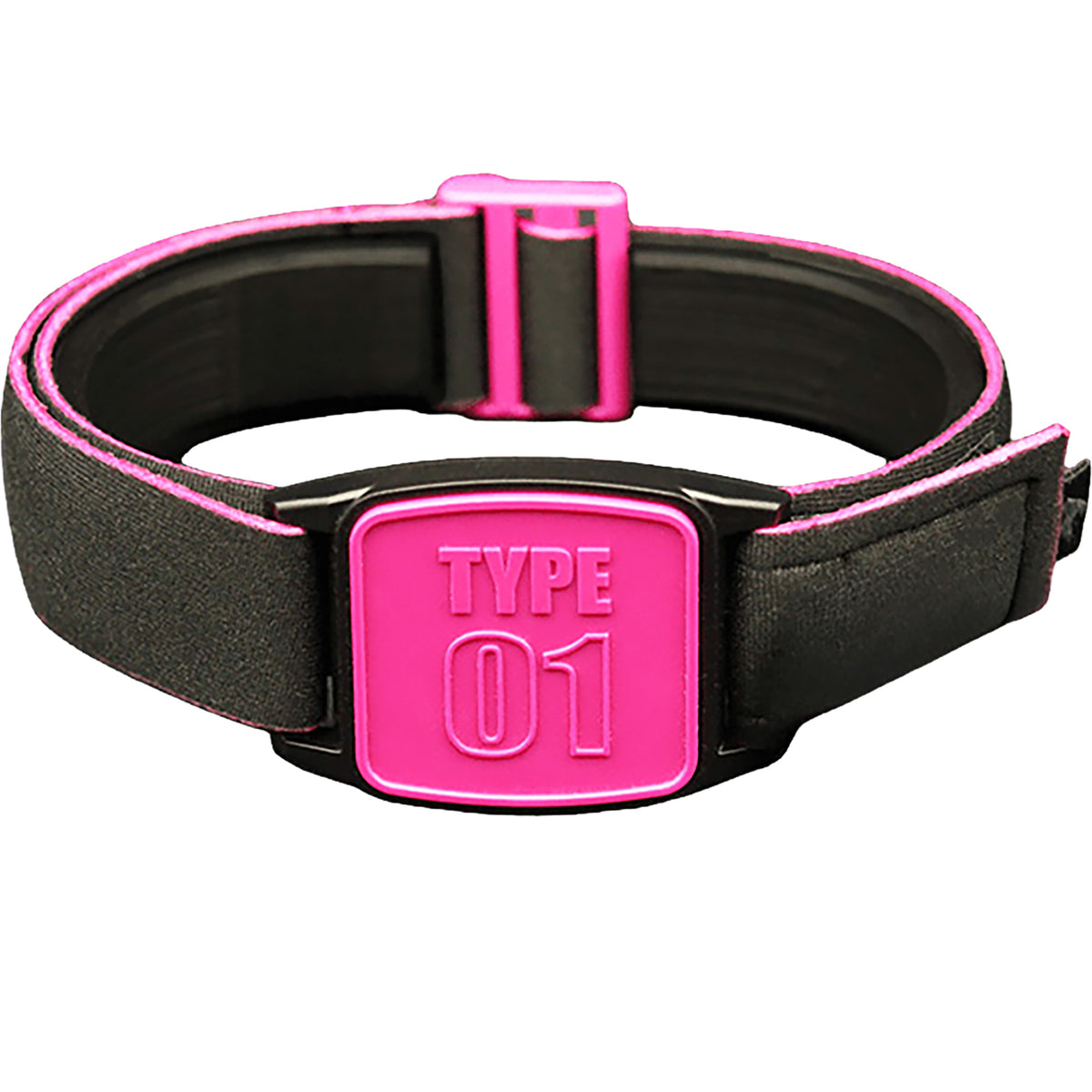 Libreband CGM armband for FreeStyle Libre 2 with magenta Type 01 cover and water-resistant neoprene strap, for everyday wear, sport and swimming