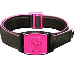 Libreband CGM armband for FreeStyle Libre 2 with magenta Type 01 cover and water-resistant neoprene strap, for everyday wear, sport and swimming
