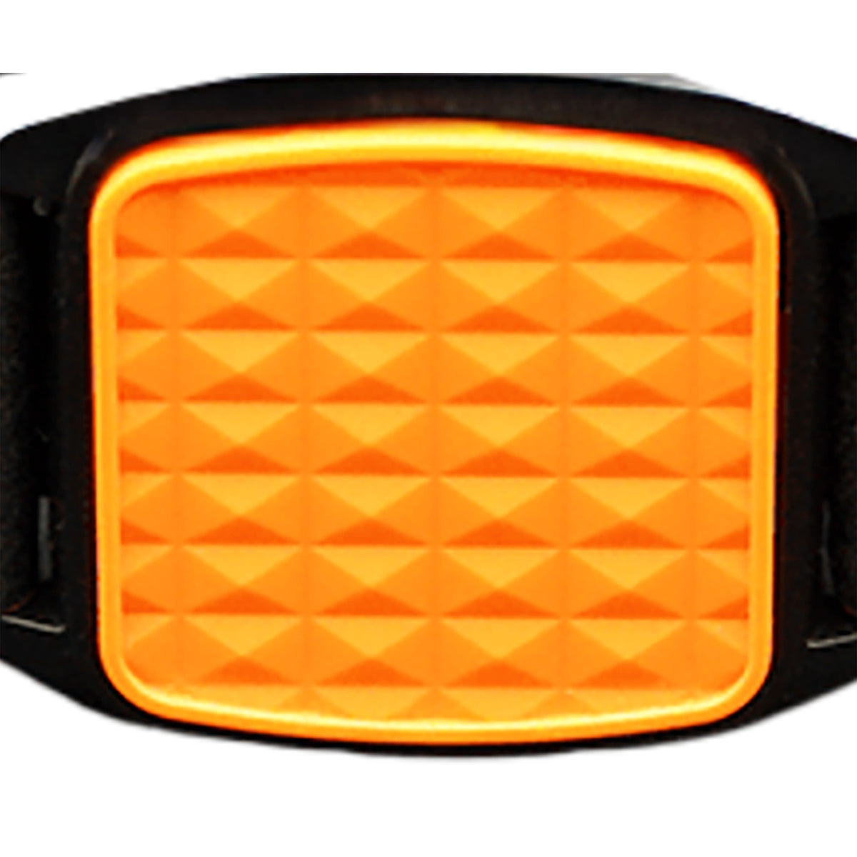 Libreband CGM armband orange pyramids cover close-up, compatible with FreeStyle Libre 2, showing pyramids design detail. LML4566, LML2890, LML2838, LML2845.
