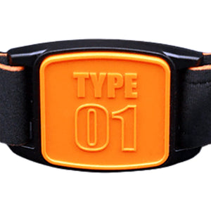 Libreband CGM armband orange Type 01  cover close-up, compatible with FreeStyle Libre 2, showing wave design detail. LML4573, LML3019, LML2210, LML2227.
