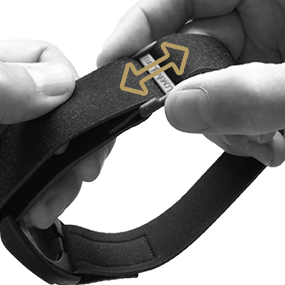 Libreband CGM armband adjustable slider on neoprene strap, compatible with FreeStyle Libre 2, allowing easy sizing and a comfortable fit on the upper arm. LML4627, LML2944, LML2579, LML2586.