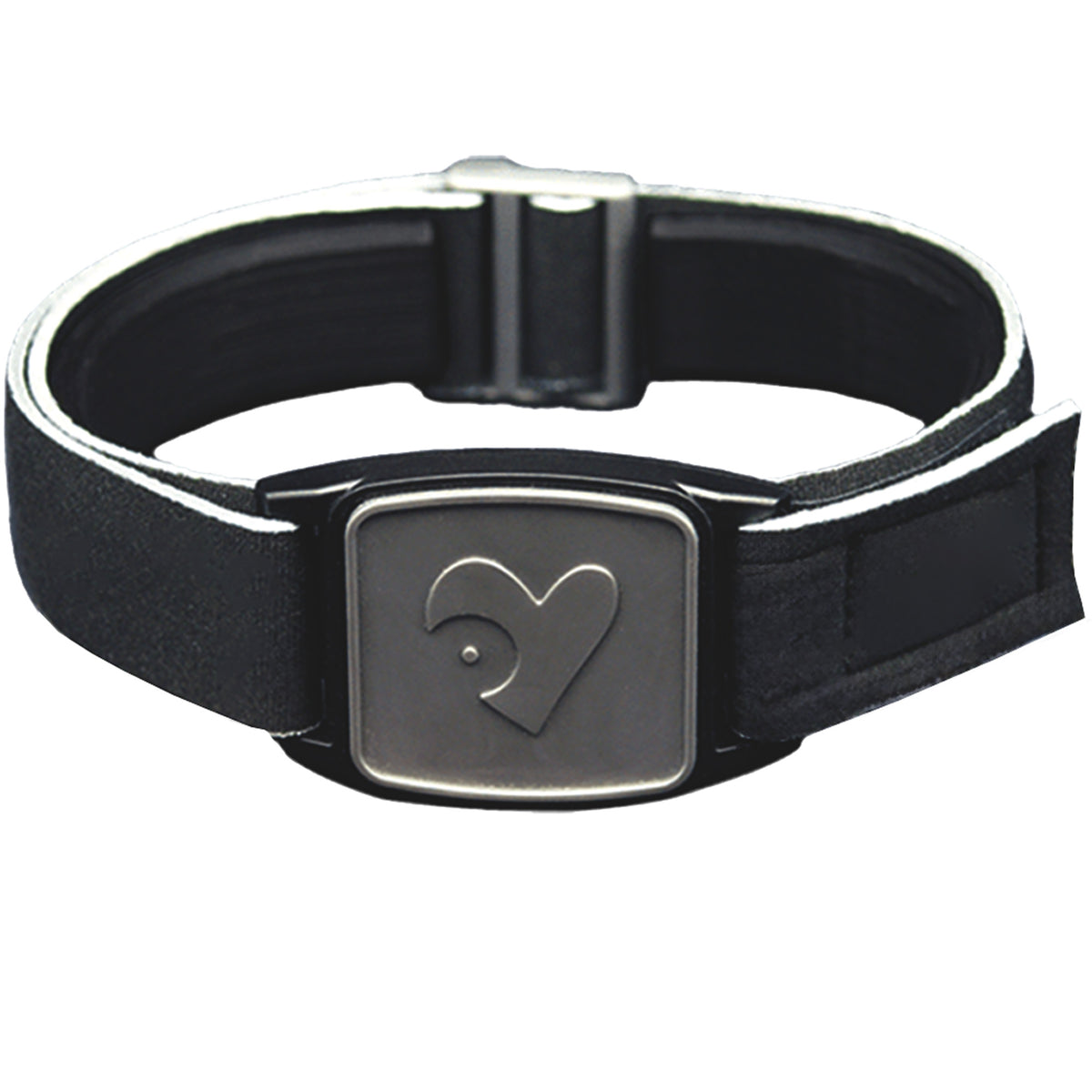 Libreband CGM armband for FreeStyle Libre 2 with pewter heart cover and water-resistant neoprene strap, for everyday wear, sport and swimming