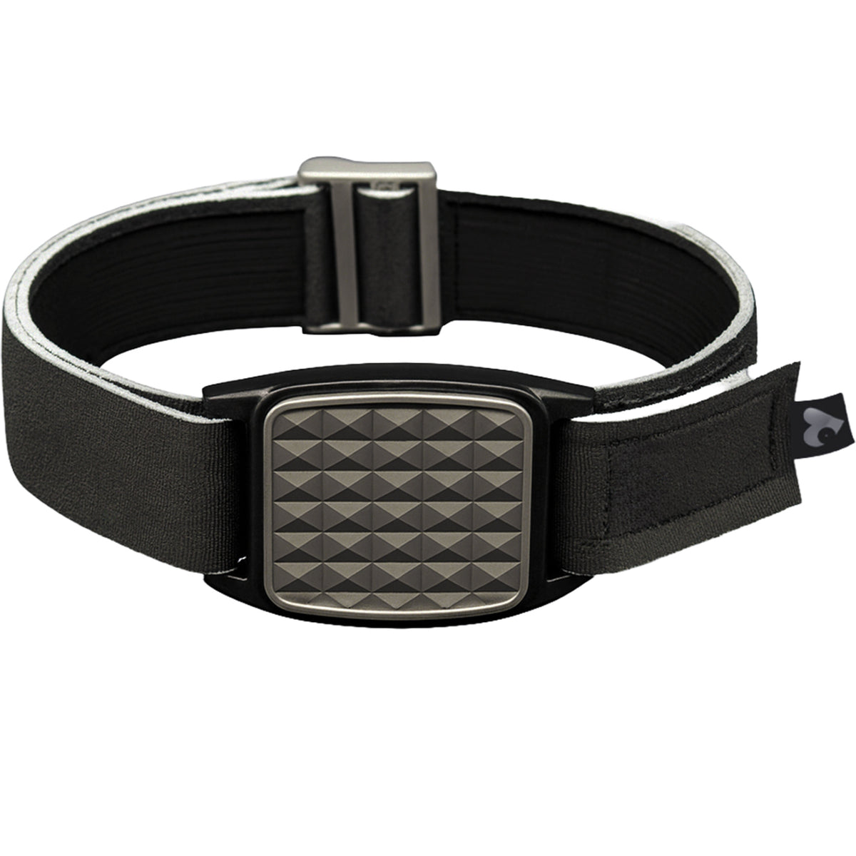 Libreband CGM armband for FreeStyle Libre 2 with pewter pyramids cover and water-resistant neoprene strap 