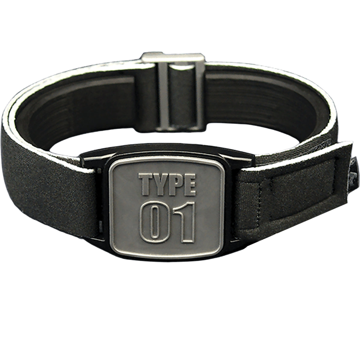 Libreband CGM armband for FreeStyle Libre 2 with pewter Type 01 cover and water-resistant neoprene strap, for everyday wear, sport and swimming