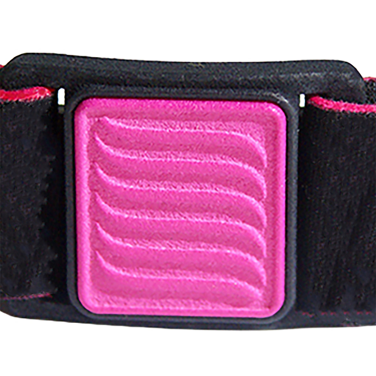 Libreband CGM armband magenta wave cover close-up, compatible with FreeStyle Libre 3, showing wave design detail. LML4757, LML3767, LML3750, LML3743.