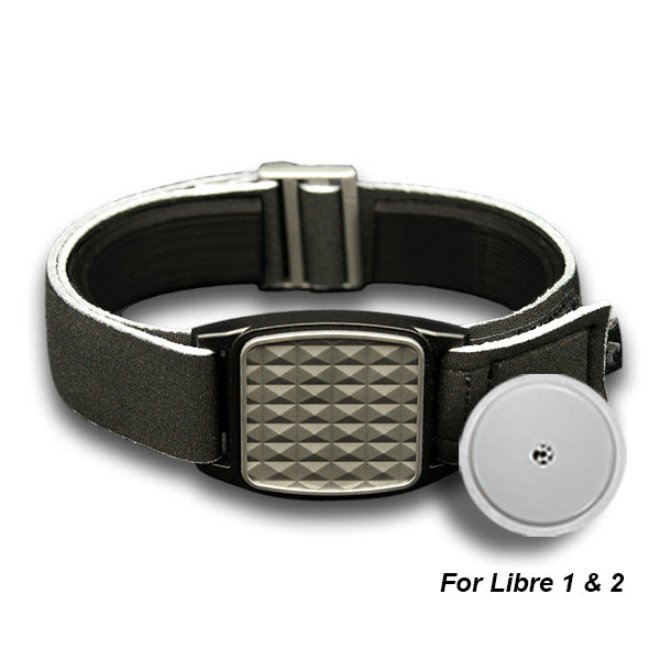 Libreband Armband for Freestyle Libre 1 &amp; 2, Pewter Pyramids