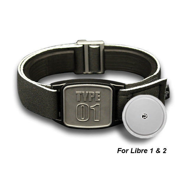 Libreband Armband for Freestyle Libre 1 &amp; 2, Pewter Type 01