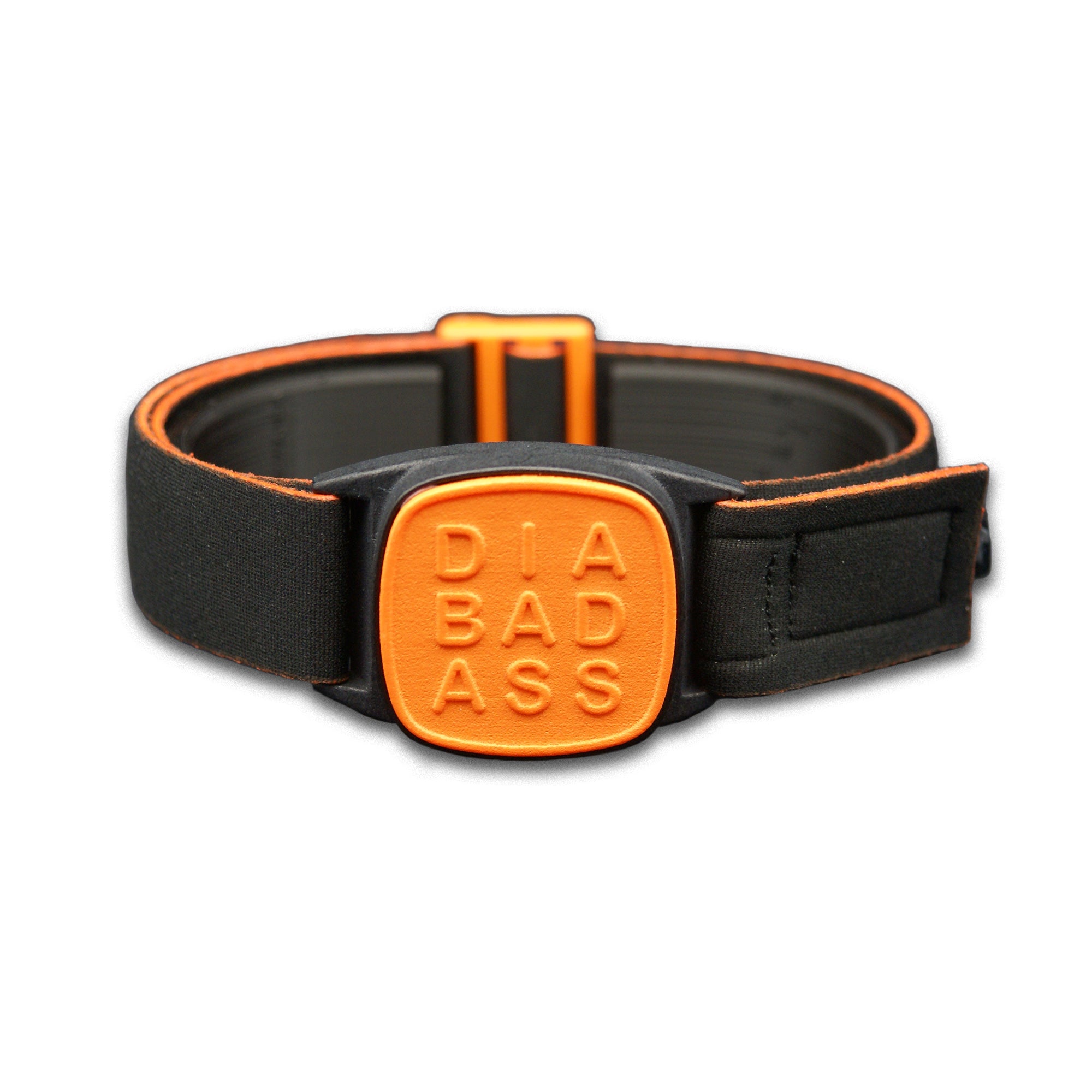  Libreband+ armband for Blucon. Orange cover with Diabadass design. 