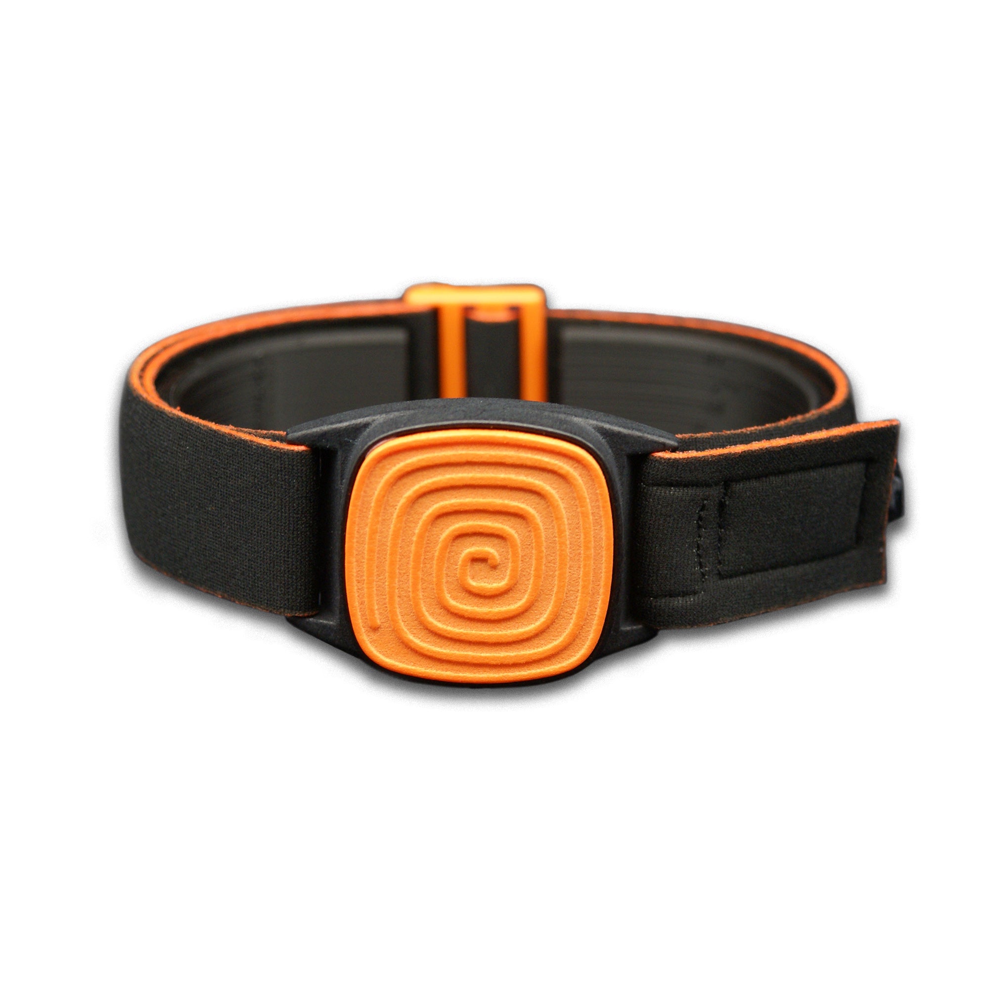 Libreband+ armband for Blucon. Orange cover with Swirl design. 