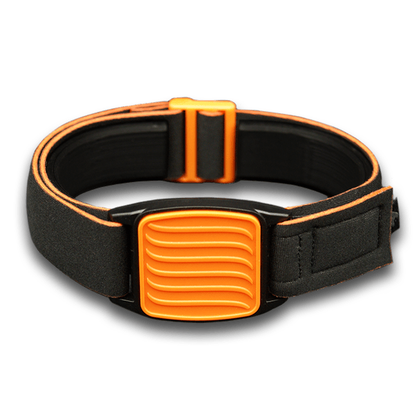 Libreband Armband for Freestyle Libre 1 &amp; 2. Orange cover with Wave  design.