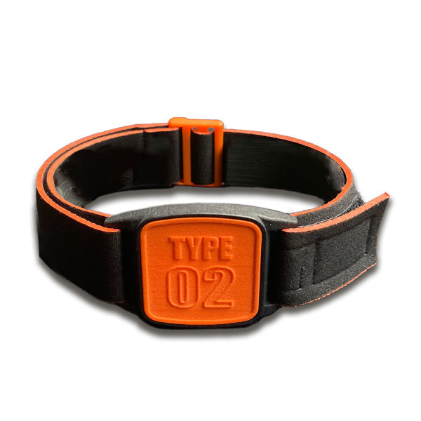 Libreband Armband for Freestyle Libre 1 &amp; 2. Orange cover with TYPE 02 design.
